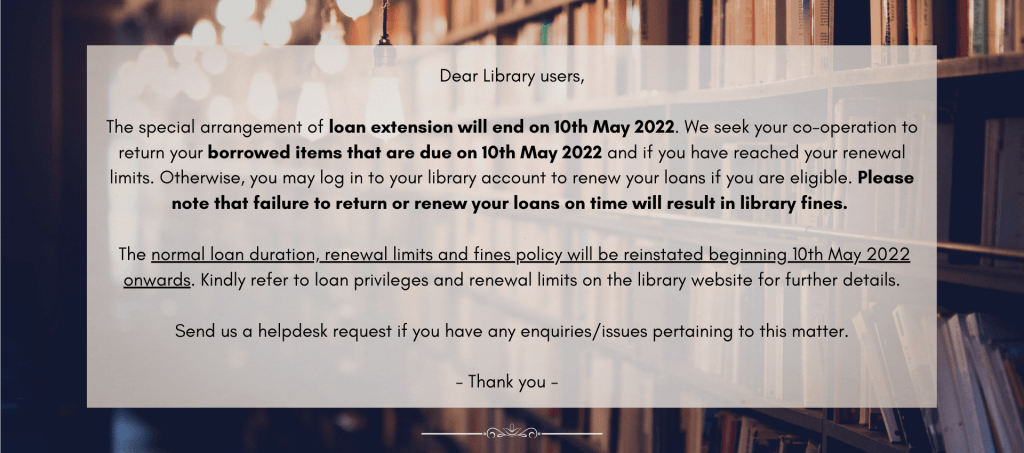 Loan Extension Ends