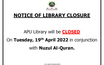Library Closure: Nuzul Al-Quran