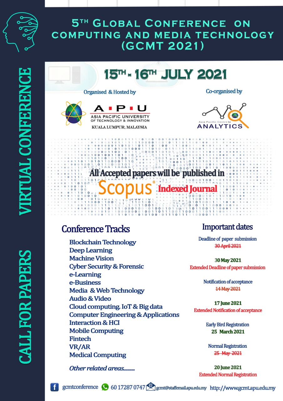 5th Gcmt 2021 Global Conference On Computing Media Technology 5th Gcmt 2021 Global Conference On Computing Media Technology