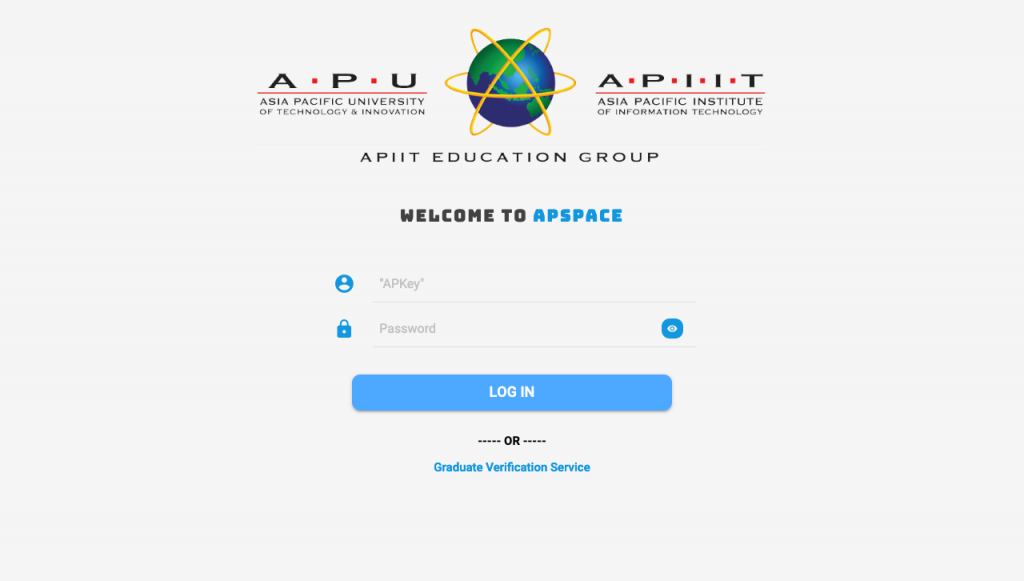 apspace login page