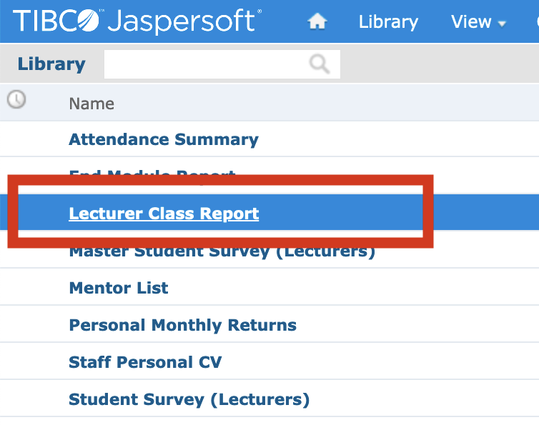 Find the report named Lecturer Class Report